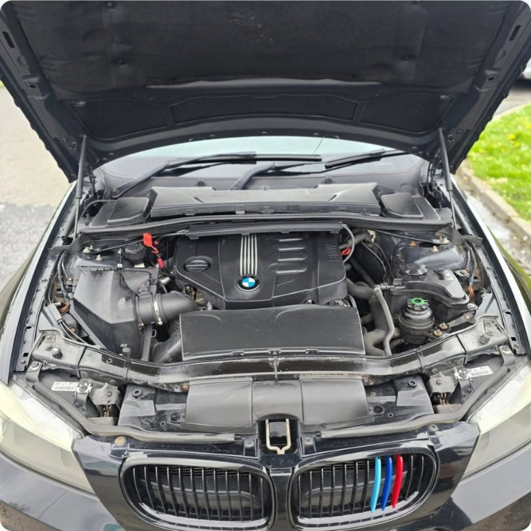 After: BMW 3 Series — Engine bay clean